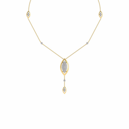 1 1/4 CT. Lab Created Round Diamond Studded Designer Y Necklace