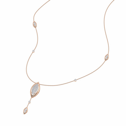 1 1/4 CT. Natural Round Diamond Studded Designer Y Necklace