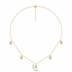 1/2 CT. Lab Created Round Diamond Studded Teardrops Motifs Designer Necklace