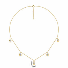 1/2 CT. Lab Created Round Diamond Studded Teardrops Motifs Designer Necklace