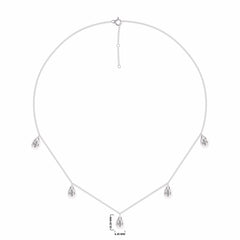 1/2 CT. Lab Created Round Diamond Studded Teardrops Motifs Designer Necklace