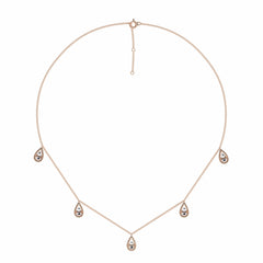 1/2 CT. Lab Created Round Diamond Studded Teardrops Motifs Designer Necklace