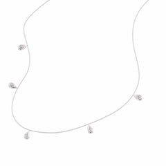 1/2 CT. Lab Created Round Diamond Studded Teardrops Motifs Designer Necklace