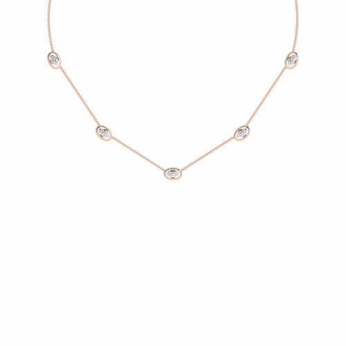 1/2 CT. Lab Created Round Diamond Studded Round Motifs Designer Necklace