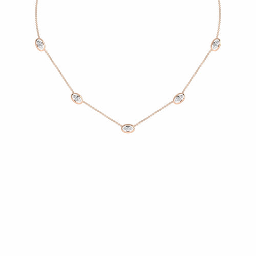 1/2 CT. Lab Created Round Diamond Studded Round Motifs Designer Necklace
