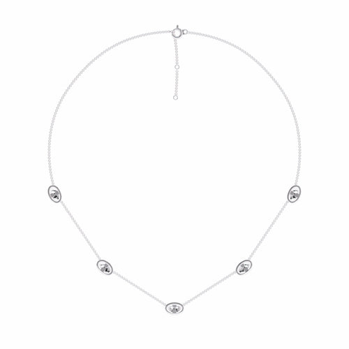1/2 CT. Lab Created Round Diamond Studded Round Motifs Designer Necklace