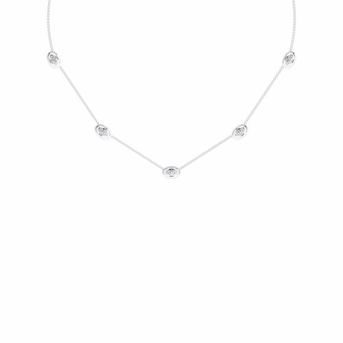 1/2 CT. Lab Created Round Diamond Studded Round Motifs Designer Necklace