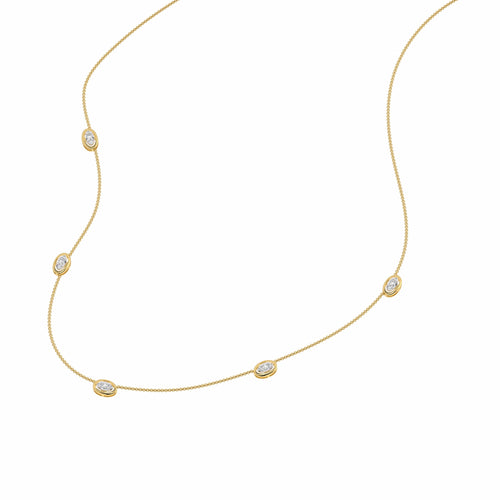 1/2 CT. Lab Created Round Diamond Studded Round Motifs Designer Necklace