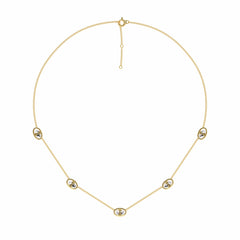 1/2 CT. Lab Created Round Diamond Studded Round Motifs Designer Necklace