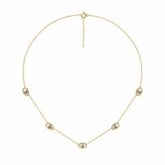 1/2 CT. Lab Created Round Diamond Studded Round Motifs Designer Necklace