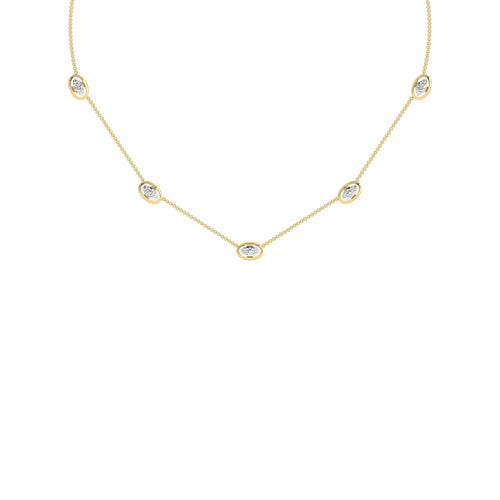 1/2 CT. Lab Created Round Diamond Studded Round Motifs Designer Necklace