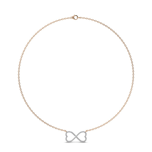1/3 CT Infinity Heart Style Round Lab Created Diamond Pendant/Necklace