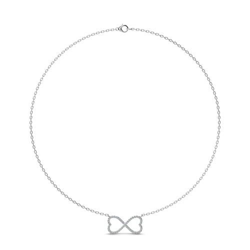 1/3 CT Infinity Heart Style Round Natural Diamond Pendant/Necklace
