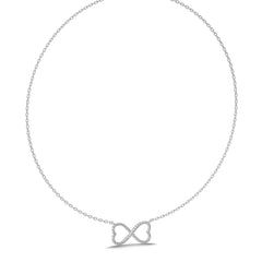 1/3 CT Infinity Heart Style Round Natural Diamond Pendant/Necklace