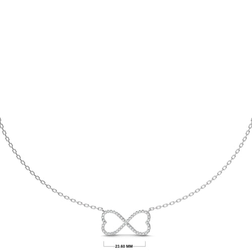 1/3 CT Infinity Heart Style Round Lab Created Diamond Pendant/Necklace