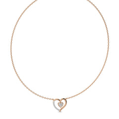 1/6 CT. Heart Natural Diamond Pendant Necklace