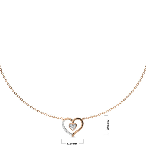 1/6 CT. Heart Natural Diamond Pendant Necklace