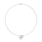 1/6 CT. Heart Natural Diamond Pendant Necklace