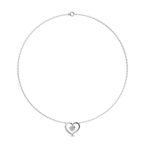 1/6 CT. Heart Natural Diamond Pendant Necklace