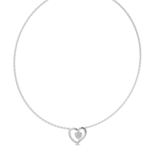 1/6 CT. Heart Natural Diamond Pendant Necklace