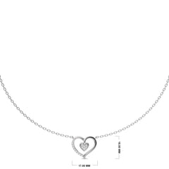 1/6 CT. Heart Natural Diamond Pendant Necklace