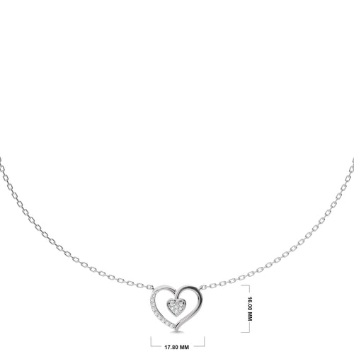 1/6 CT. Heart Natural Diamond Pendant Necklace