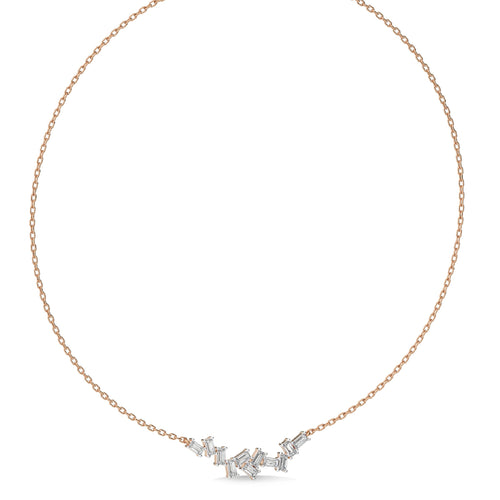 7/8 CT. Baguette Natural Diamond Pendant/Necklace