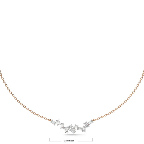 7/8 CT. Baguette Natural Diamond Pendant/Necklace