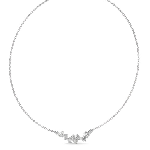 7/8 CT. Baguette Natural Diamond Pendant/Necklace