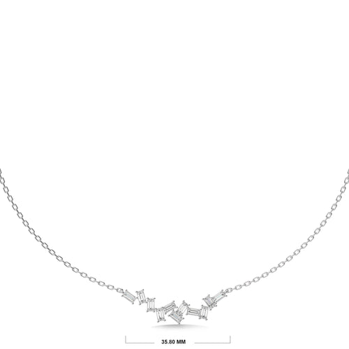7/8 CT. Baguette Natural Diamond Pendant/Necklace