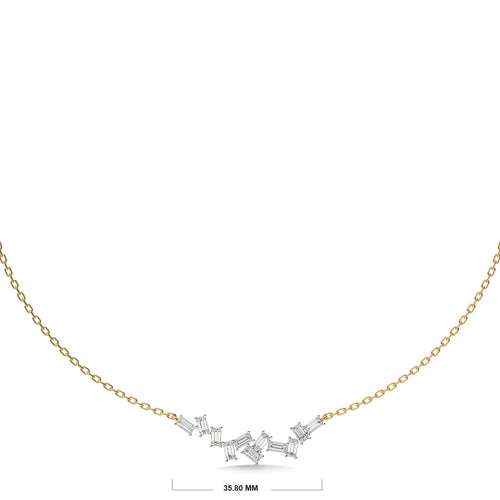 7/8 CT. Baguette Natural Diamond Pendant/Necklace