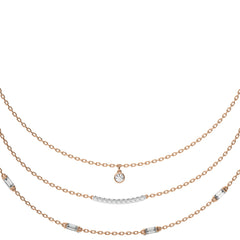 1 3/4 CT. Round and Baguette Lab Created Diamond Three Layered Necklace