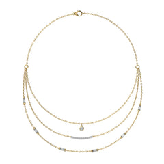 1 3/4 CT. Round and Baguette Lab Created Diamond Three Layered Necklace