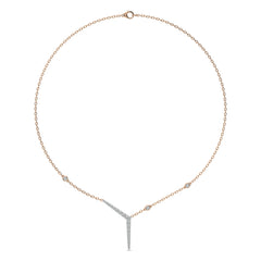 1 CT. Round Natural Diamond Y Necklace