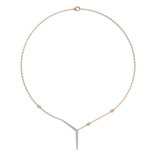 1 CT. Round Natural Diamond Y Necklace