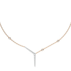 1 CT. Round Natural Diamond Y Necklace
