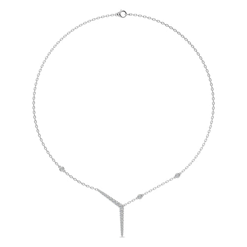 1 CT. Round Natural Diamond Y Necklace
