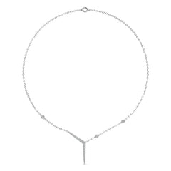 1 CT. Round Natural Diamond Y Necklace