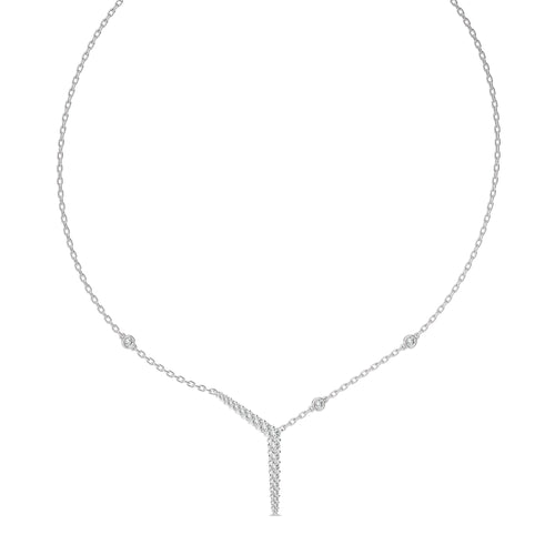 1 CT. Round Natural Diamond Y Necklace