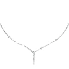1 CT. Round Natural Diamond Y Necklace