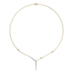 1 CT. Round Natural Diamond Y Necklace