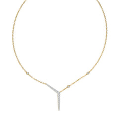 1 CT. Round Natural Diamond Y Necklace