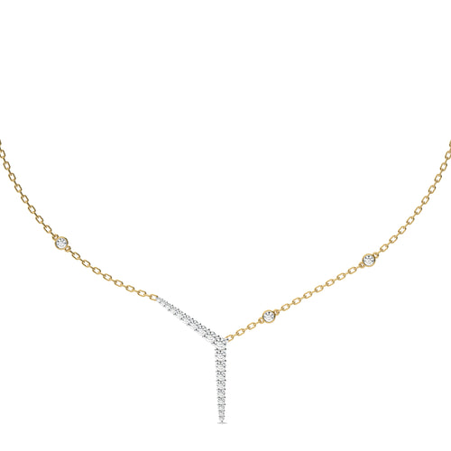 1 CT. Round Lab Created Diamond Y Necklace
