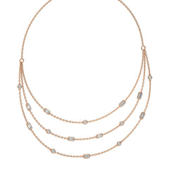 2 CT. Three Layered Baguette and Round Lab Created Diamond Necklace