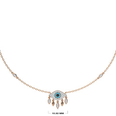 3/4 CT. Round Natural Blue and Black treated Diamond Evil Eyes Pendant Necklace