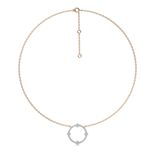 3/4 CT. Round Cut Natural Diamond Circle Pendant/Necklace