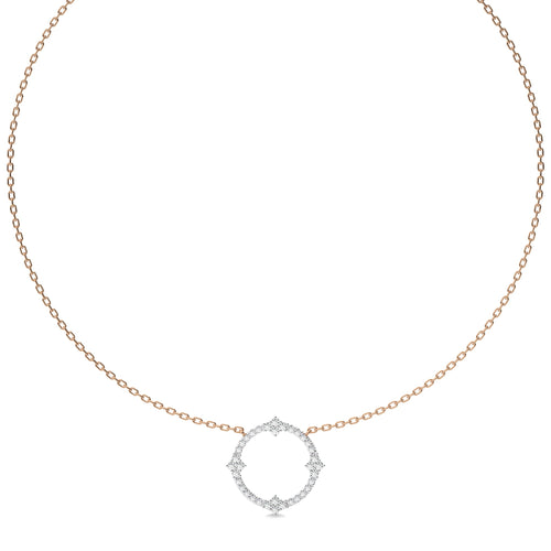 3/4 CT. Round Cut Natural Diamond Circle Pendant/Necklace