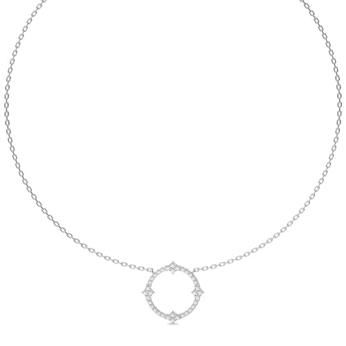 3/4 CT. Round Cut Lab Created Diamond Circle Pendant/Necklace