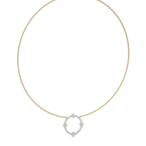 3/4 CT. Round Cut Natural Diamond Circle Pendant/Necklace