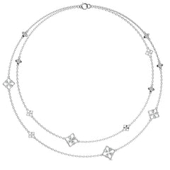 2 CT. Majestic Petal Two Row Layered Round and Pear Lab Created Diamond Necklace